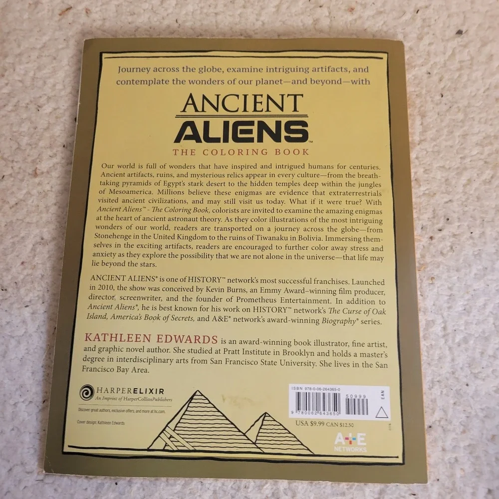 Ancient Aliens The Coloring Book 2016 History Channel Unused Pages 1 Cover Page